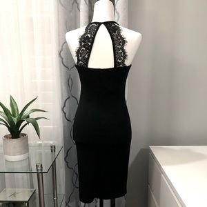 Black Lace Midi Dress